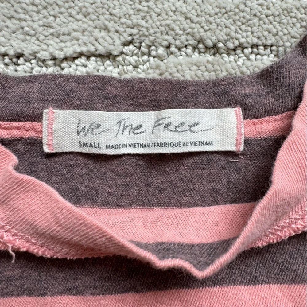 ✨ Free People We The Free The Twist Coral Light Striped Tank Top - Picture 7 of 11